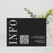Invitation Noir et blanc Gras monochrome QR Code RSVP (Debout devant)
