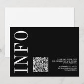 Invitation Noir et blanc Gras monochrome QR Code RSVP (Devant / Derrière)