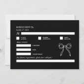 Invitation Noir et blanc Gras monochrome QR Code RSVP Bow (Devant)