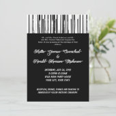 Invitation Noir et blanc Grille moderne Élégant minimaliste (Debout devant)