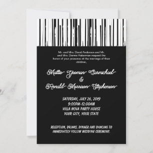 Invitation Noir et blanc Grille moderne Élégant minimaliste