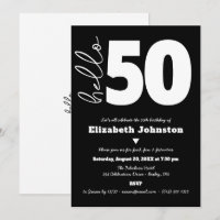 Noir et Blanc Hello 50 Anniversaire Fabuleux Gras