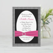 Invitation Noir et blanc Houndstooth 30e anniversaire Invitat (Debout devant)