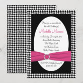 Invitation Noir et blanc Houndstooth 30e anniversaire Invitat (Devant / Derrière)