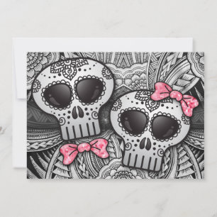 Invitation Noir et blanc Mandala Moderne Mariage crâne de suc