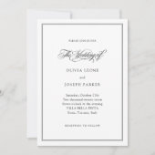 Invitation Noir et blanc | Mariage classique italien d'élégan (Devant)