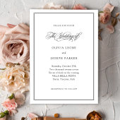 Invitation Noir et blanc | Mariage classique italien d'élégan