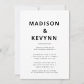 Invitation Noir et blanc | Mariage simple (Devant)