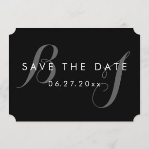 Invitation Noir Et Blanc Mariage Simple Enregistrer Les Dates