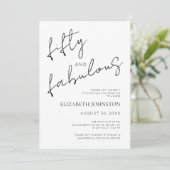 Invitation Noir et Blanc Minimal 50 ans et Incroyable Anniver (Debout devant)