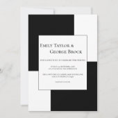 Invitation Noir Et Blanc Minimal Chic Simple Mariage moderne (Devant)