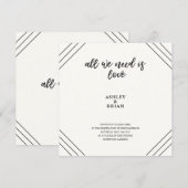 Invitation Noir et blanc minimal d'amour (Devant / Derrière)