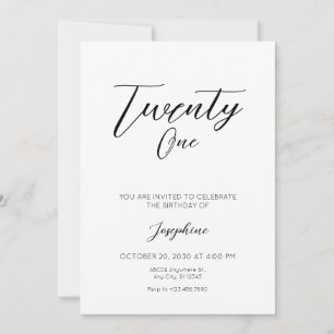 Invitation Noir et blanc minimaliste simple anniversaire