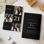Invitation Noir et blanc minimum 3 photo 21e anniversaire<br><div class="desc">Célébrez dans le style avec notre invitation moderne et élégante de 21e anniversaire. Personnalisez-le avec trois photos et ajoutez votre propre texte pour le rendre vraiment unique. Le design sophistiqué et les détails personnalisables impressionneront vos invités. Préparez-vous à une célébration élégante qui reflète votre personnalité. si vous avez un problème...</div>