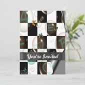 Invitation Noir et blanc moderne (Debout devant)