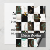 Invitation Noir et blanc moderne (Devant / Derrière)