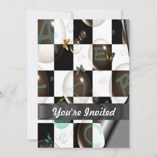 Invitation Noir et blanc moderne