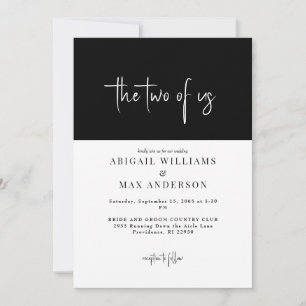 Invitation Noir et blanc moderne Les deux Mariages d'entre no