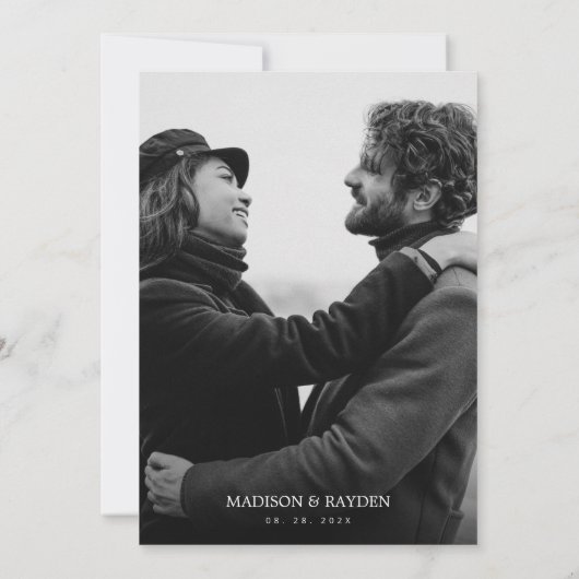 Invitation Noir et blanc Moderne Mariage Arche simple (Dos)