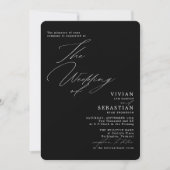 Invitation Noir et Blanc moderne Mariage RSVP QR Code (Devant)
