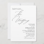 Invitation Noir et Blanc moderne Mariage RSVP QR Code (Devant)