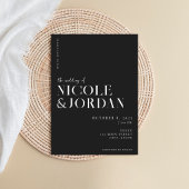 Invitation Noir et blanc moderne Simple Mariage chic
