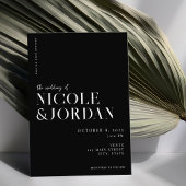 Invitation Noir et blanc moderne Simple Mariage chic