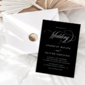 Invitation Noir et blanc moderne Simple tout en un Mariage