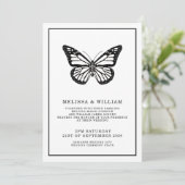 Invitation Noir et blanc | Papillon | MARIAGE (Debout devant)