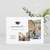 Invitation Noir et Blanc Photo de Script Moderne | 2 côtés (Debout devant)