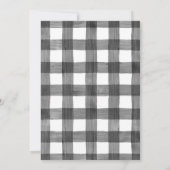 Invitation Noir et blanc Plaid Wild One Bear 1er Anniversaire (Dos)