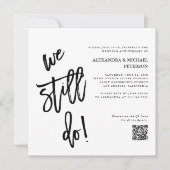 Invitation Noir et blanc | Renouvellement du code QR et du lo (Devant)