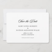 Invitation Noir et blanc Script Wedding Enregistrer la date (Devant)