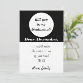 Invitation Noir Et Blanc Serez-Vous Ma Femme D'Accueil (Debout devant)