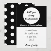 Invitation Noir Et Blanc Serez-Vous Ma Femme D'Accueil (Devant / Derrière)