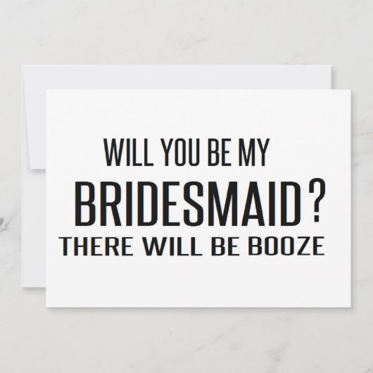 Invitation Noir et blanc serez-vous ma servante d'honneur drô (Devant)