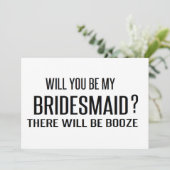 Invitation Noir et blanc serez-vous ma servante d'honneur drô (Debout devant)