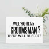 Invitation noir et blanc serez-vous mon groomsman ? mariage (Debout devant)