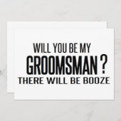 Invitation noir et blanc serez-vous mon groomsman ? mariage (Devant / Derrière)