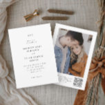 Invitation Noir et blanc simple code QR de mariage élégant<br><div class="desc">Un mariage simple noir et blanc élégant code QR Invitation avec typographie classique. Parfait pour un mariage classique,  où les éléments traditionnels sont associés à des détails modernes pour créer une combinaison parfaite d'élégance intemporelle. Cliquez sur le bouton Modifier pour customiser cette conception.</div>