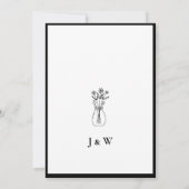 Invitation Noir et blanc Simple Élégant Mariage moderne (Dos)