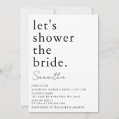 Invitation Noir et blanc Simple Fête des mariées moderne (Devant)