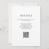 Invitation Noir Et Blanc Simple Mariage Élégant Code QR (Dos)