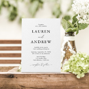 Invitation Noir et blanc Simple Minimaliste 3 Mariage