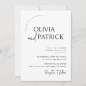 Invitation Noir et blanc Simple minimaliste moderne Mariage (Devant)