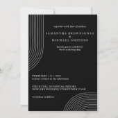 Invitation Noir et Blanc Simple Moderne Minimal Géométrique (Devant)