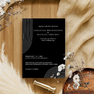 Invitation Noir et blanc Simple moderne minimaliste géométriq
