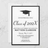 Invitation Noir et blanc simples (Devant)