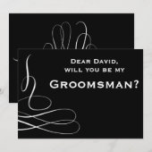 Invitation Noir et blanc spirale Veux-tu être mon garçon d'ho (Devant / Derrière)