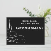 Invitation Noir et blanc tourbillon serais-tu mon garçon d'ho (Debout devant)